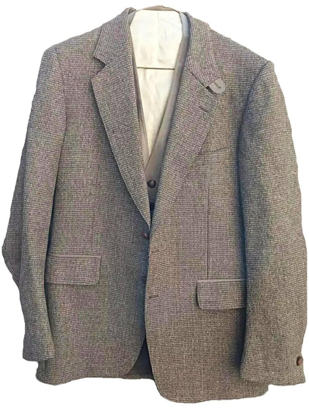 Vintage Men's Wool Blazer & Suede Vest Set Size 40 Cottagecore Professor